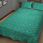 Turquoise Glitter Artwork Print (NOT Real Glitter) Quilt Bed Set