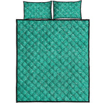 Turquoise Glitter Artwork Print (NOT Real Glitter) Quilt Bed Set
