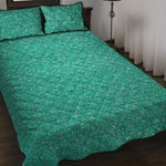 Turquoise Glitter Artwork Print (NOT Real Glitter) Quilt Bed Set