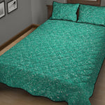 Turquoise Glitter Artwork Print (NOT Real Glitter) Quilt Bed Set