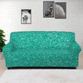Turquoise (NOT Real) Glitter Print Sofa Cover