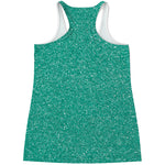 Turquoise Glitter Artwork Print (NOT Real Glitter) Women's Racerback Tank Top