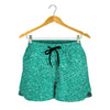 Turquoise Glitter Artwork Print (NOT Real Glitter) Women's Shorts