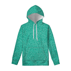 Turquoise Glitter Artwork Print Pullover Hoodie