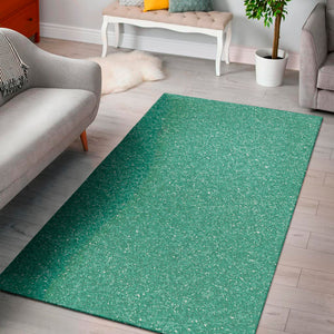 Turquoise Glitter Texture Print Area Rug