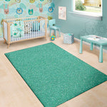 Turquoise Glitter Texture Print Area Rug