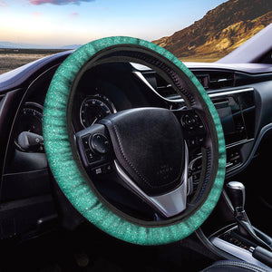 Turquoise Glitter Texture Print Car Steering Wheel Cover