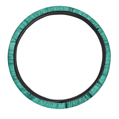 Turquoise Glitter Texture Print Car Steering Wheel Cover