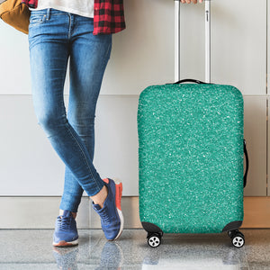 Turquoise Glitter Texture Print Luggage Cover