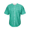 Turquoise (NOT Real) Glitter Print Men's Baseball Jersey