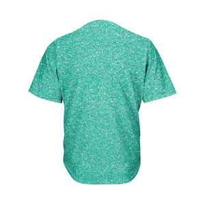 Turquoise Glitter Texture Print Men's Baseball Jersey