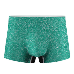 Turquoise Glitter Texture Print Men's Boxer Briefs