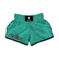 Turquoise (NOT Real) Glitter Print Muay Thai Boxing Shorts