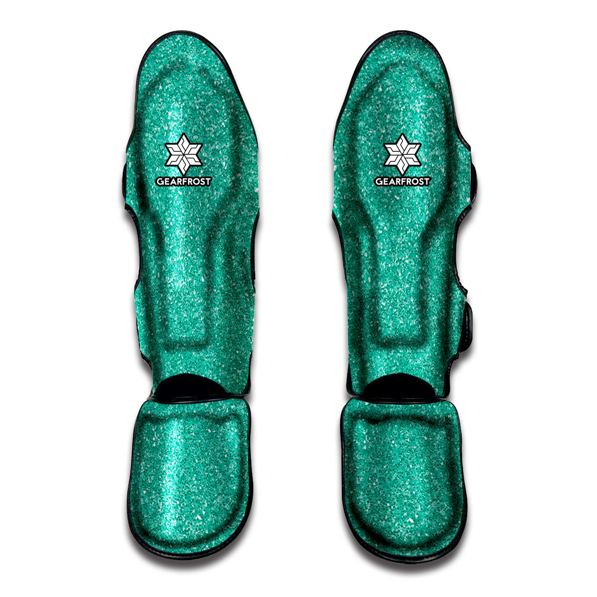 Turquoise Glitter Texture Print Muay Thai Shin Guard