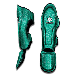 Turquoise Glitter Texture Print Muay Thai Shin Guard