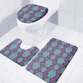 Turquoise Hamsa Pattern Print 3 Piece Bath Mat Set