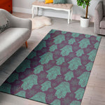 Turquoise Hamsa Pattern Print Area Rug