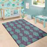 Turquoise Hamsa Pattern Print Area Rug