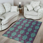 Turquoise Hamsa Pattern Print Area Rug
