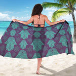 Turquoise Hamsa Pattern Print Beach Sarong Wrap