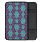 Turquoise Hamsa Pattern Print Car Center Console Cover