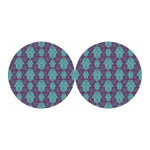 Turquoise Hamsa Pattern Print Car Coasters
