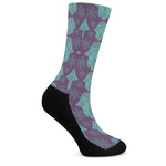 Turquoise Hamsa Pattern Print Crew Socks