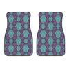 Turquoise Hamsa Pattern Print Front Car Floor Mats