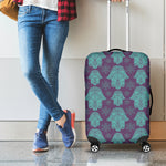 Turquoise Hamsa Pattern Print Luggage Cover