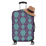 Turquoise Hamsa Pattern Print Luggage Cover