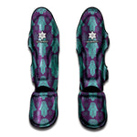 Turquoise Hamsa Pattern Print Muay Thai Shin Guard