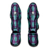 Turquoise Hamsa Pattern Print Muay Thai Shin Guard