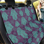 Turquoise Hamsa Pattern Print Pet Car Back Seat Cover