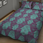 Turquoise Hamsa Pattern Print Quilt Bed Set