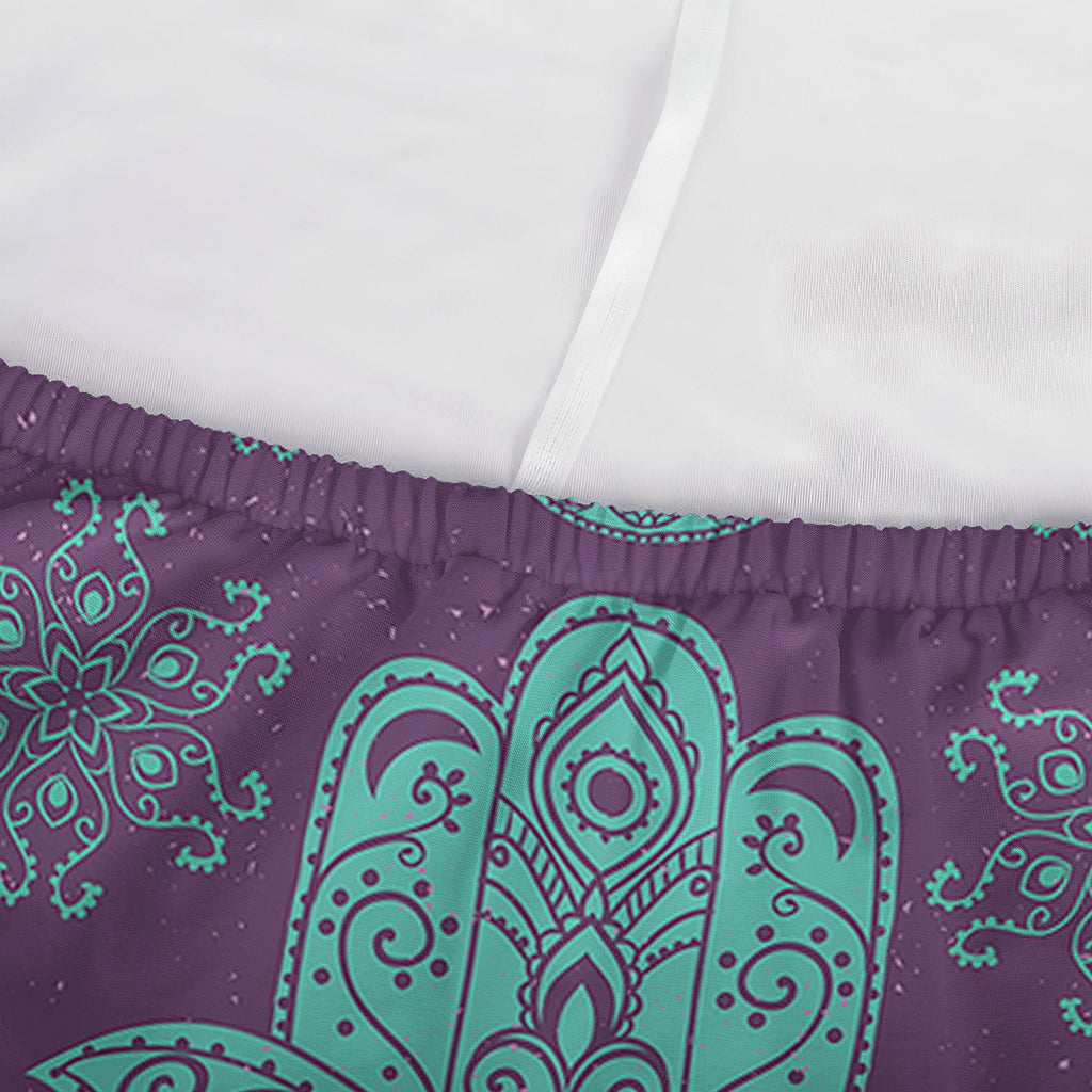 Turquoise Hamsa Pattern Print Sofa Cover