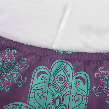 Turquoise Hamsa Pattern Print Sofa Cover