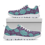 Turquoise Hamsa Pattern Print White Sneakers