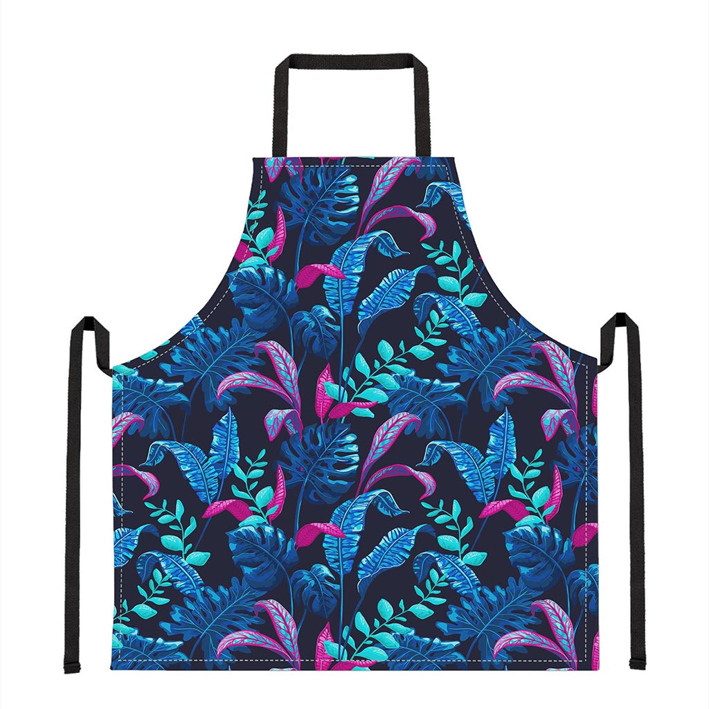 Turquoise Hawaii Tropical Pattern Print Apron