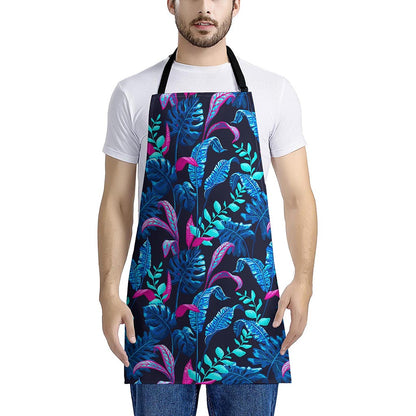 Turquoise Hawaii Tropical Pattern Print Apron