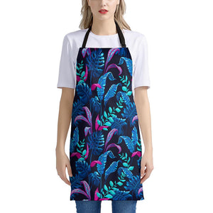 Turquoise Hawaii Tropical Pattern Print Apron