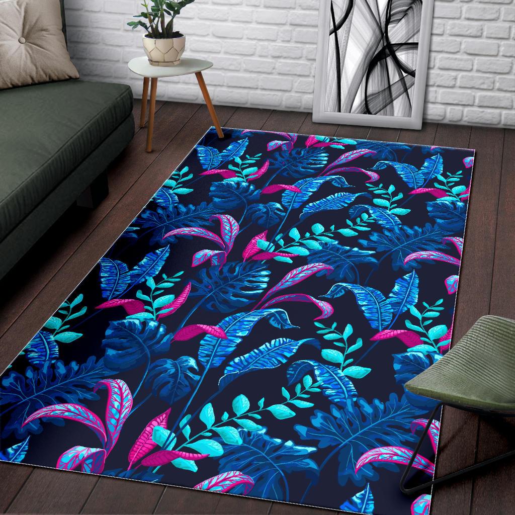 Turquoise Hawaii Tropical Pattern Print Area Rug GearFrost
