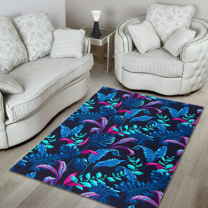 Turquoise Hawaii Tropical Pattern Print Area Rug GearFrost