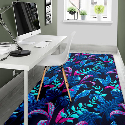 Turquoise Hawaii Tropical Pattern Print Area Rug GearFrost