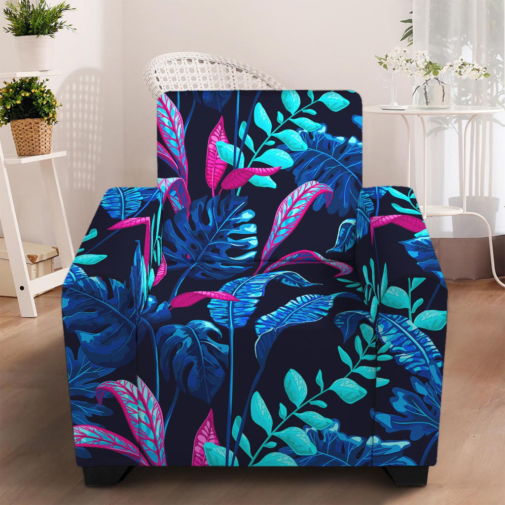 Turquoise Hawaii Tropical Pattern Print Armchair Slipcover