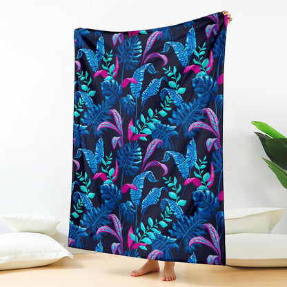 Turquoise Hawaii Tropical Pattern Print Blanket