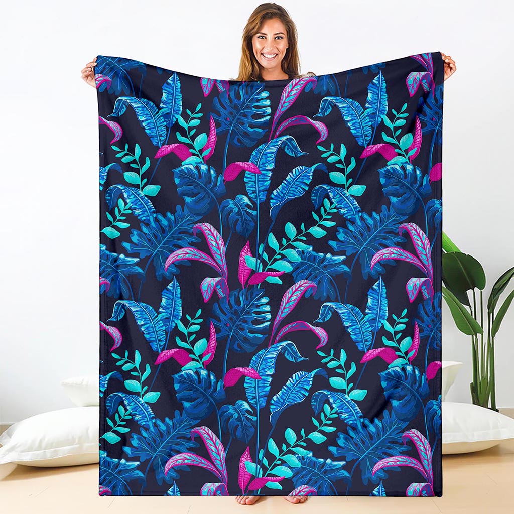 Turquoise Hawaii Tropical Pattern Print Blanket