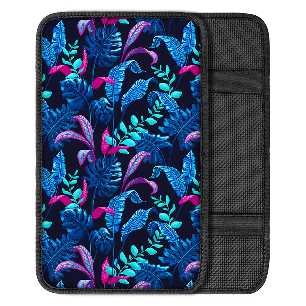 Turquoise Hawaii Tropical Pattern Print Car Center Console Cover