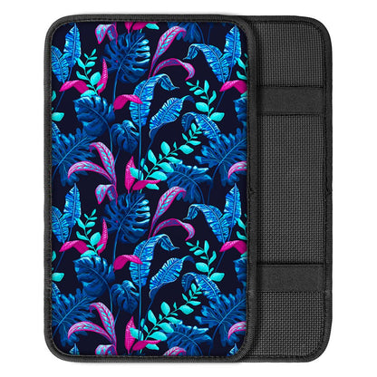 Turquoise Hawaii Tropical Pattern Print Car Center Console Cover