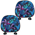 Turquoise Hawaii Tropical Pattern Print Car Headrest Covers