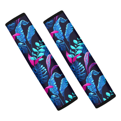 Turquoise Hawaii Tropical Pattern Print Car Seat Belt Covers